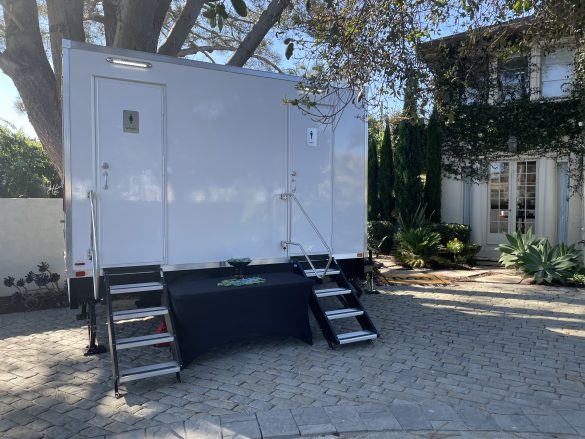 4-station bathroom trailer at a Halloween Party in Coronado Island of San Diego, CA.